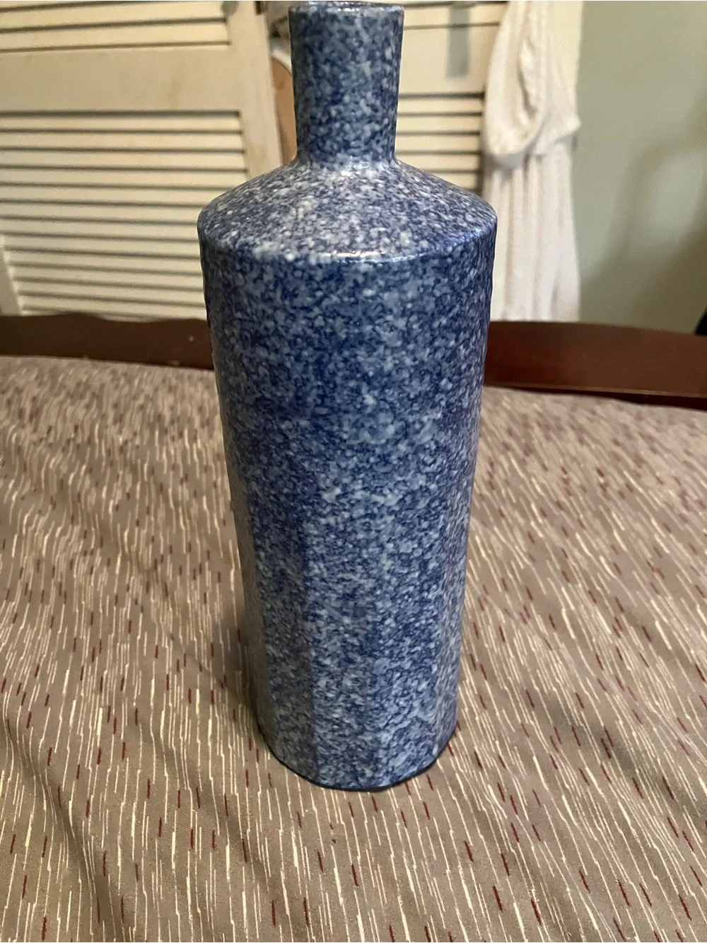 Williamsburg Virginia 18th Century Reproduction of Mottled Blue Pottery Bottle